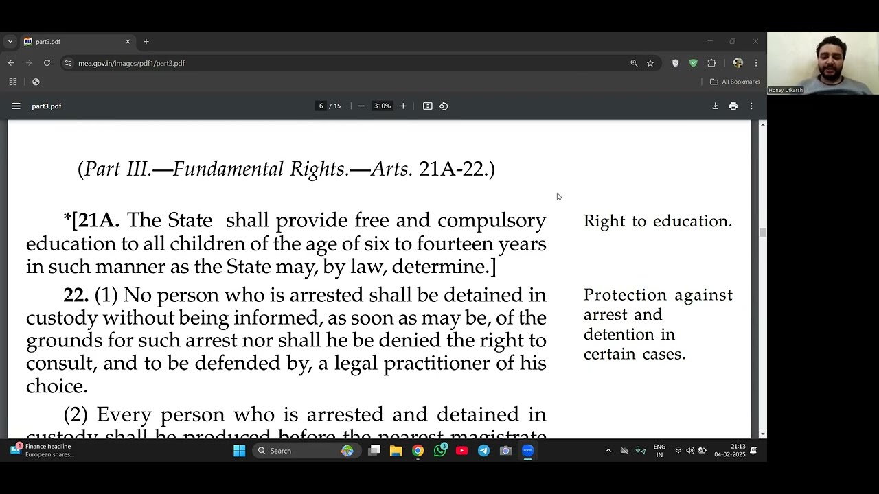 Article 22 Protection against ARREST and DETENTION in certain cases.