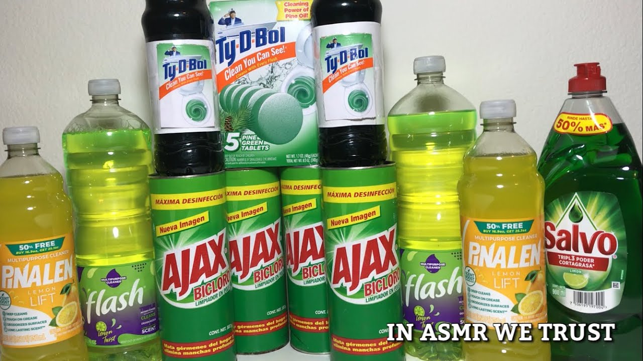 Asmrversary 🥳 Green Ty-D-Bol, Green Ajax, Neon Flash, Lemon Pinalen, Salvo & Laundry Crystals