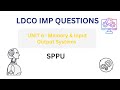 LDCO Unit 6 IMP Questions | Memory & Input Output Systems | SPPU #exambuddy
