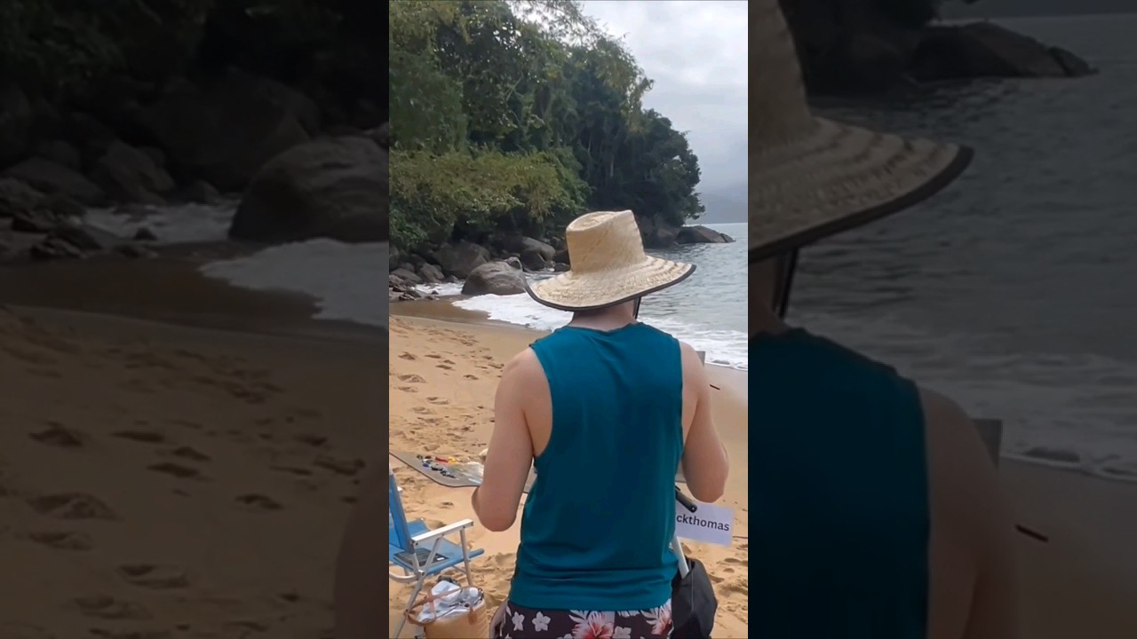 Painting a Seascape in Ubatuba en Plein Air 