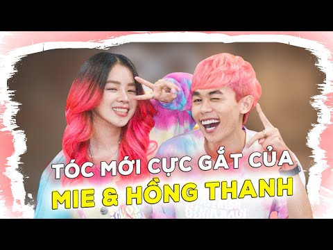 Nhuộm Tóc Màu Hồng Khói Nam - Mie và Hồng Thanh "chơi lớn" tẩy tóc màu cực chất