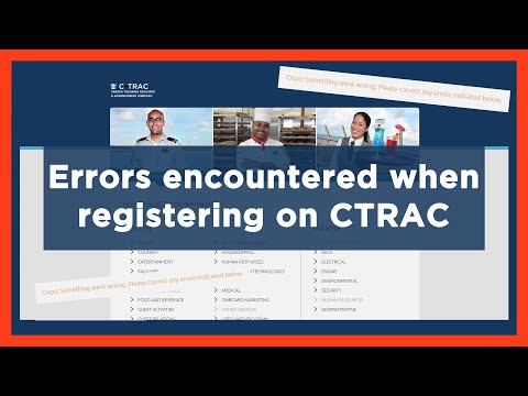 Issues registering on CTRAC: Unable to save address or password errors.