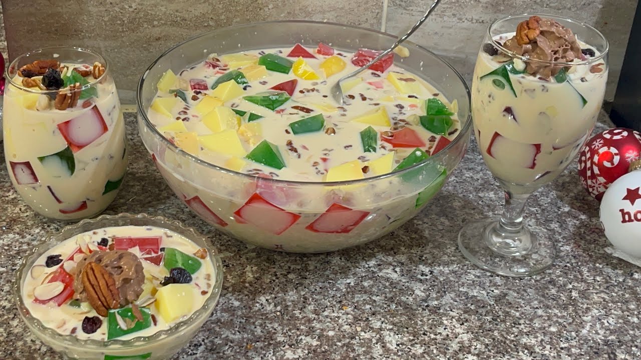 💥ENSALADA de GELATINA 📌 TRES LECHES con ROMPOPE, especial NAVIDEÑO 🎄 YouTube