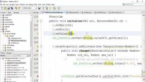Simplest Way to JavaFX - 8- Creating Simple Text Editor -Part 3-  Change Font Size By Draging Slider