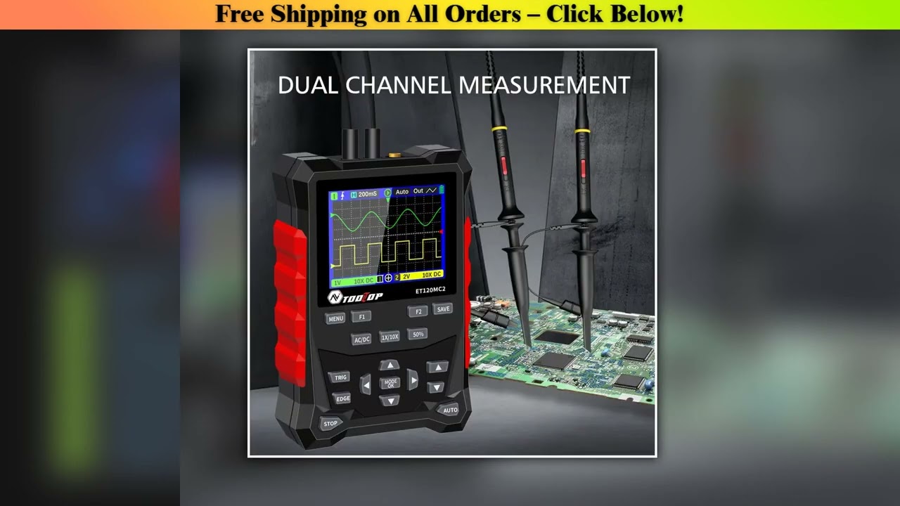 2024 Newest TOOLTOP ET120MC2 Dual Channel Digital Oscilloscope Signal Generator 120MHz 500MSa/S