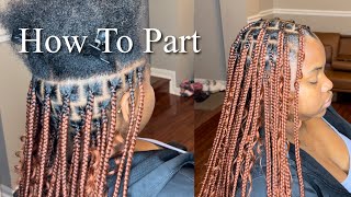 How To Part For Knotless/Box Braids, Soft Locs Etc | Brick Layer Parting Tutorial For Beginners screenshot 3