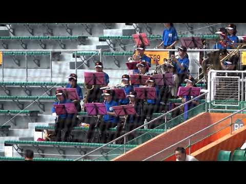 巨人 沖縄 金城中学校吹奏楽部 闘魂こめて を演奏 那覇キャンプ 第１クール２日目2024 2 17