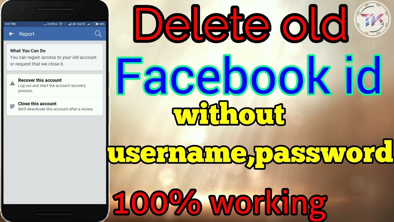 How to delete facebook account without username and password - YouTube