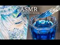 【ASMR】寒色を使ってガラスペンでイラストを描く👼🏻‪ 女の子/天使/青/Blue Angel illustration/drawing /glass dip pen