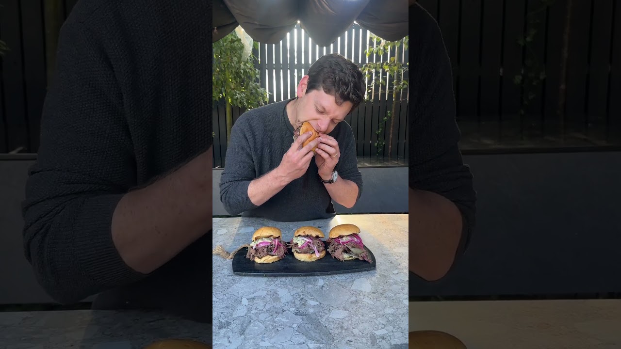 Lamb So Tender It Melts #shorts #keveri #lamb #sandwich #pulledlamb #smoker #recipe #grilling