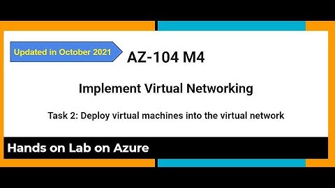 AZ 104 M4 Virtual Networking Task 2 Deploy virtual machines into the virtual network - Hands on Lab