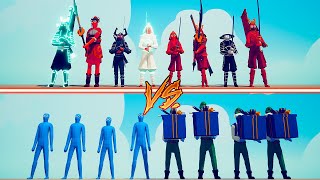 SAMURAI TEAM vs RANDOM TEAM & PRESENT ELF TEAM  Totally Accurate Battle Simulator | TABS