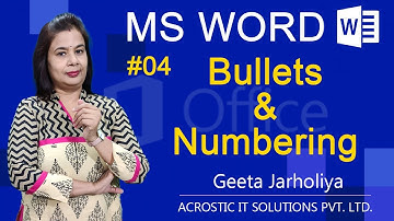 #4 - Microsoft Word - Bullets & Numbering (Hindi & English)