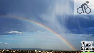 Rainbow time-lapse after brief cricket disrupting shower