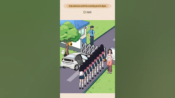 Brain Puzzle Tricky Quest : Help students avoid the security guard's sight #phonk #games #anime