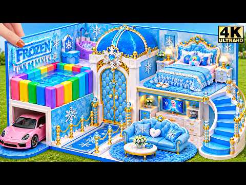 ❄️🏰 I Built a Frozen Queen's Palace with Golden Stairs & Elsa Bedroom ❤️ | DIY Miniature House