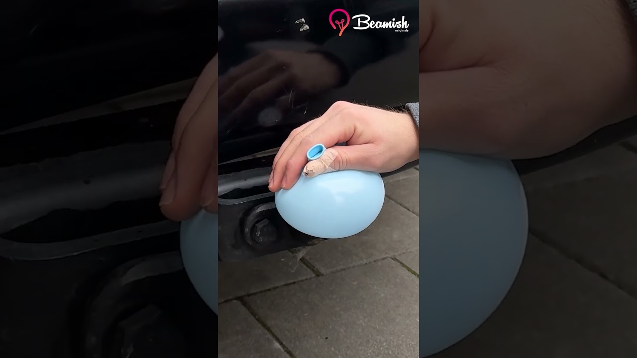 Car towbar hack using balloon! #smart #car #towbar #balloontrick
