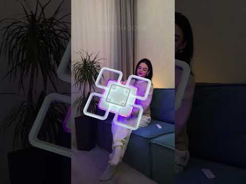 Світлодіодна люстра  Vatan Light 150W до 25 м² колір Білий 1127/4+1 WH 3color, видео 1