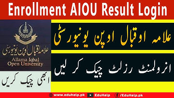 Enrollment Aiou Edu Pk Spring 2021 Result