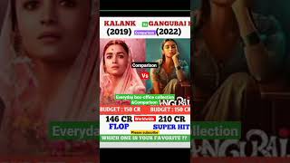#comparison(Kalank vs Gangubai)boxoffice collection #vs #india #ytshort #shortvideo #yt #aliabhatt