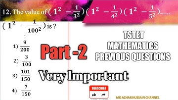 TSTET Mathematics Very Important Previous Questions II TRT APTET CTET II Urdu II Part-2  Paper 1 & 2