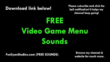 Video Game Menu Free Sound Effect (Various Versions!)