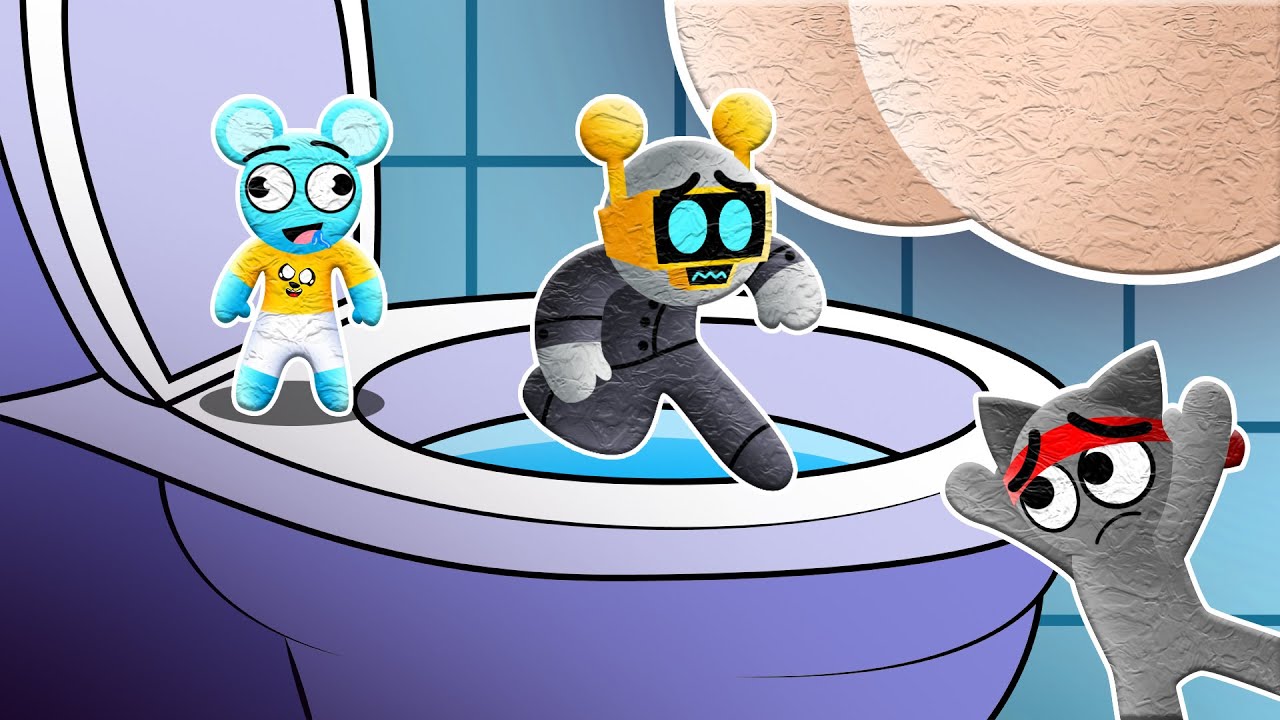 Nos CAEMOS en un INODORO GIGANTE de Plastilina! (sprunki)