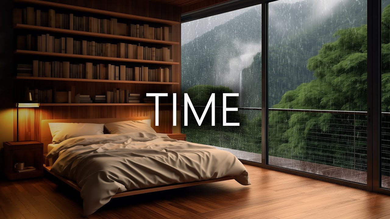 Soft Piano with Rain | Night rain ambience with soft piano background music | Meditation