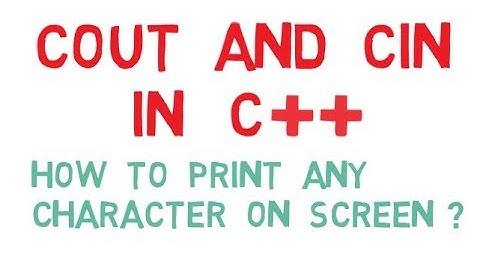 Cout and Cin in C++ in Urdu/Hindi