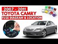 مخططات صندوق المصاهر وموقعه في تويوتا كامري 2007 إلى 2011 دليل المستخدم 