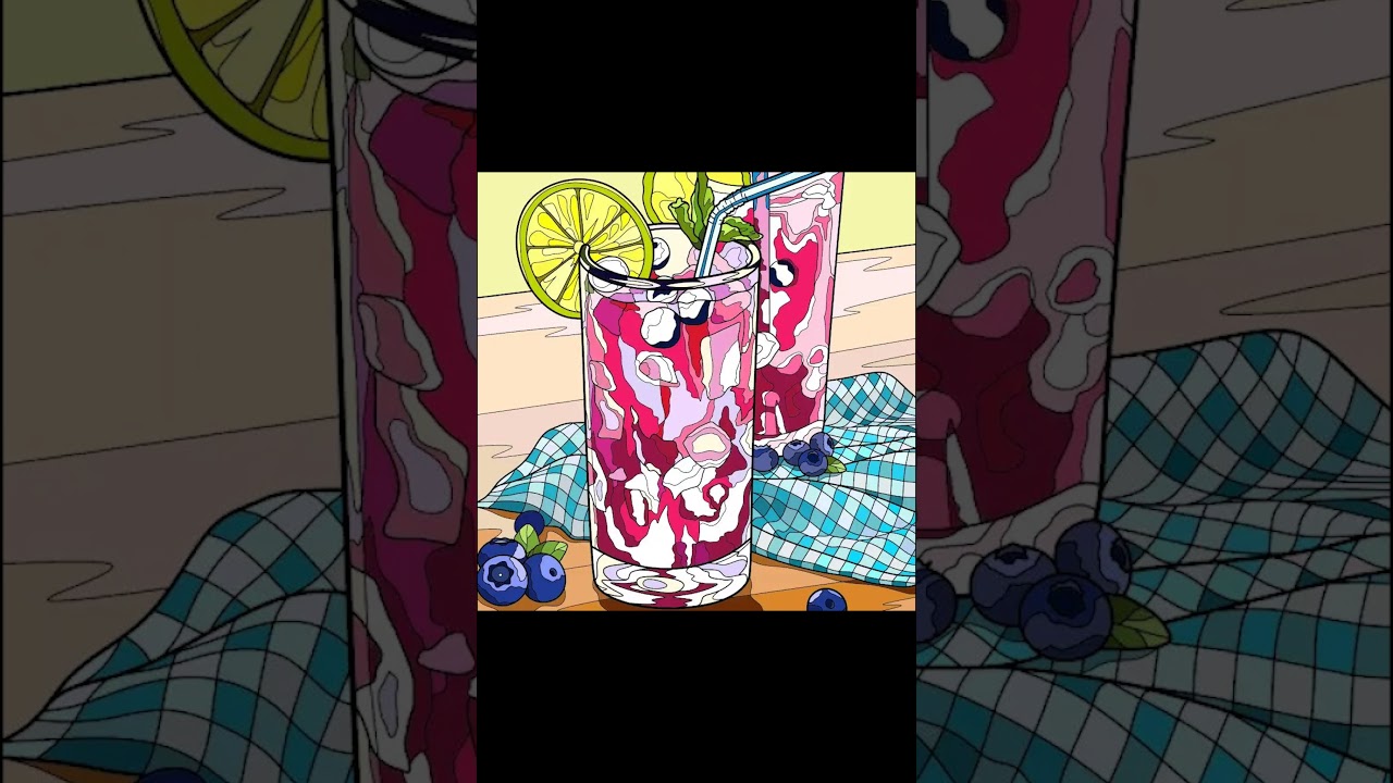 🖌️ Quick Digital Coloring - 9 - Cocktail 🖌️