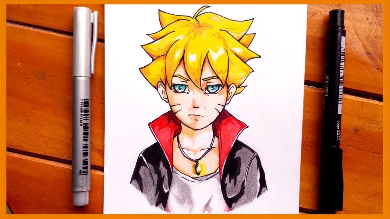 Como desenhar BORUTO UZUMAKI passo a passo 