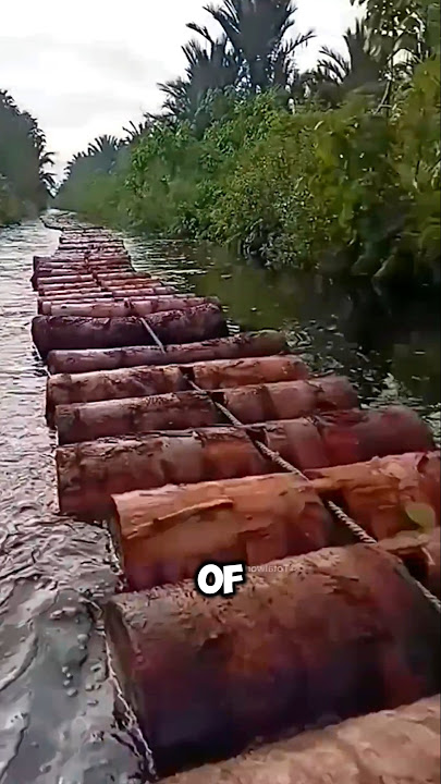 Why Indonesian tie those tries in the river ? It's Amazing