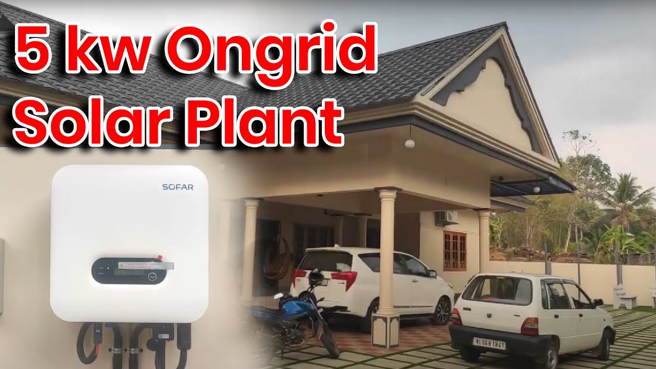 5 kw Solar System in Pala, Kottayam | Ongrid Solar power Plant | Murickens Group | MG | Flyline