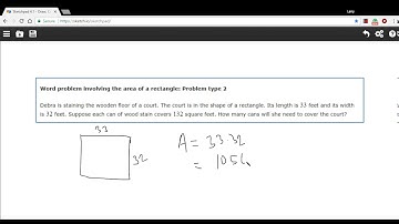 Word problem involving the area of a rectangle