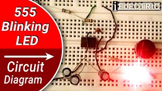 Simple LED Blinking Circuit on Breadboard Using 555 Timer IC