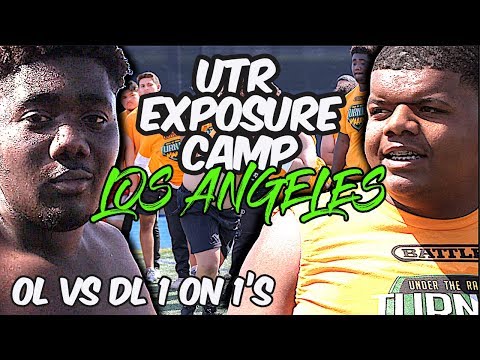 🔥🔥 The BIG DOGS Went Crazy !! UTR Exposure Camp Los Angeles - High School - OL v DL 2019