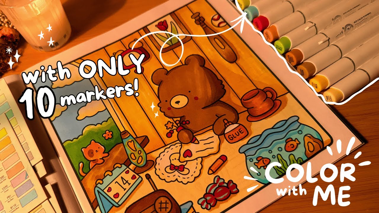 ONLY 10 markers color with me  🎨✨ coco wyo cozy friends | ohuhu markers