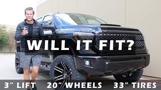 2019 Toyota Tundra - 3 Lift, 20 Wheels, 33 Tires Will It Fit