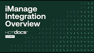iManage Integration Overview for HotDocs Wealth