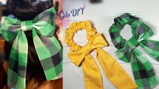 DIY Bow Scrunchies. How to make Bow Scrunchies. Hair Accessories.