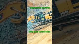 Impressive downhill excavator | Very good driver skills #shorts