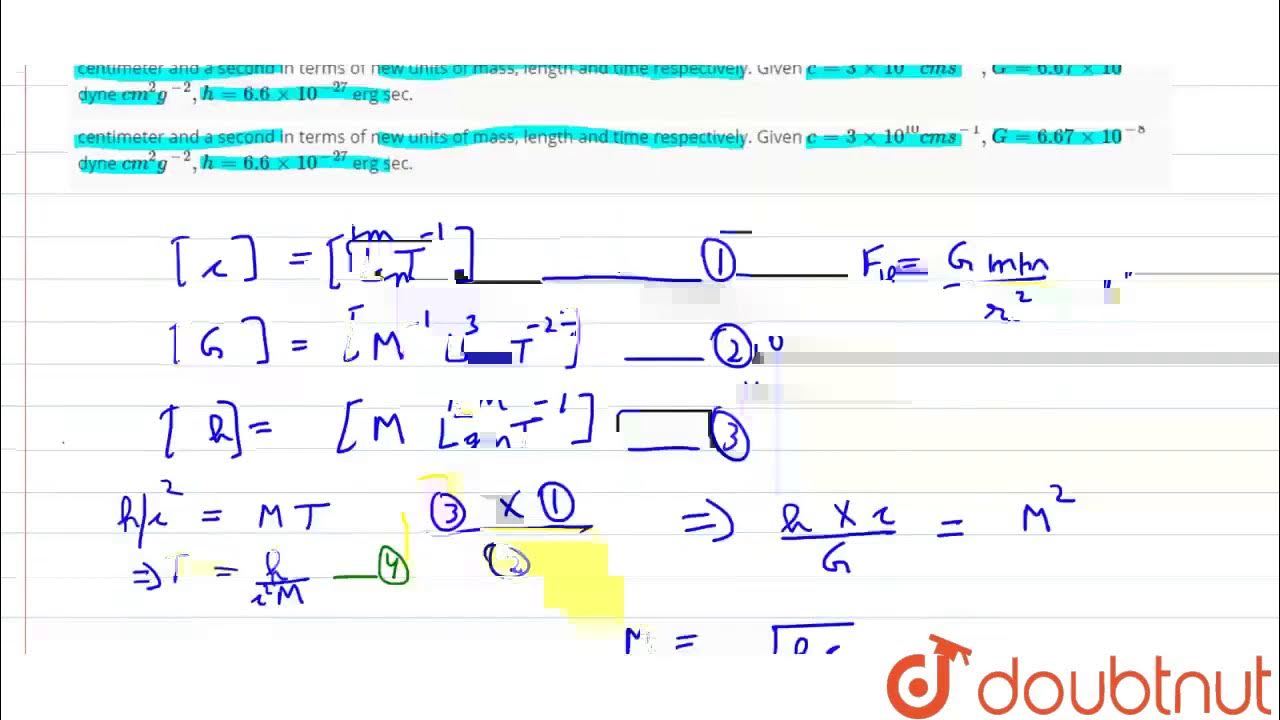 If the velocity of light c, the constant of gravitation G and Planck's