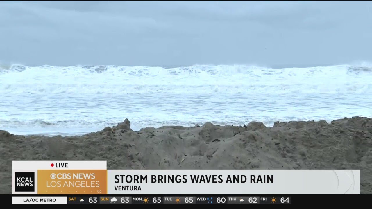 Strong surf paired with rain creates threat of flooding along SoCal beaches