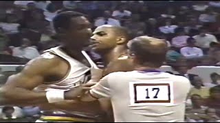 Charles Barkley gets in Karl Malone’s face HEATED (11/30/1987)