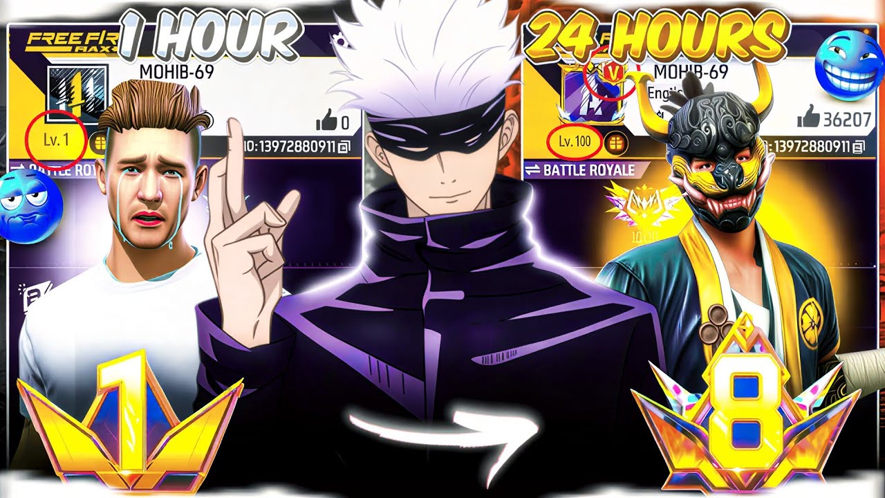 Can I Transform Noob ID Into a Prime 8 Level ID in Just 24 Hours? 😱 – Garena Free Fire