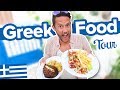 Eating Greek Food in Greece. Delicious Greek Food Tour (Canadians try Greek Food)