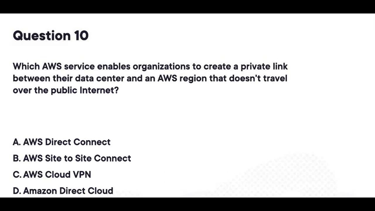 AWS Cloud Practitioner Certification Questions -Q10 - YouTube