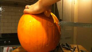 Time lapse pumpkin carving