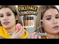 FULL FACE USING ONLY FOUNDATIONS Makeup Challenge! (10+ SHADES!!)